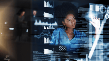 woman reading data