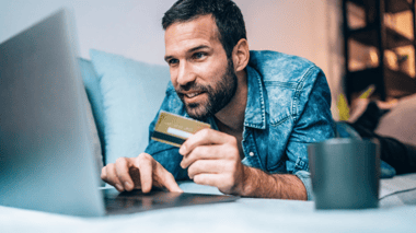 man shopping online